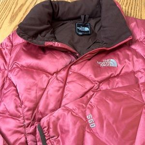 550 ALIS-GOOSE DOWN-COAT, FRONT ZIPPER POCKETS.DUSTY ROSE COLOR. Size XL